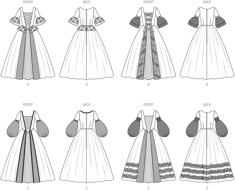 الگوی خیاطی لباس پرنسس بچگانه مک کالز M8549AA، کد طراحی M8548، سایزهای 3-4-5-6-7-8