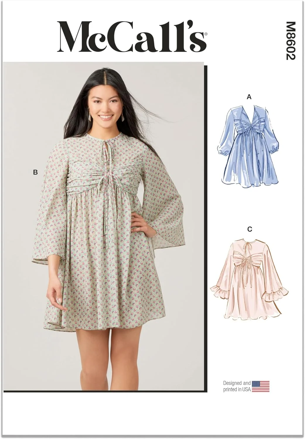 الگوی خیاطی لباس عروسکی زنانه مک کالز M8602K5، کد طراحی M8602، سایزهای 8-10-12-14-16