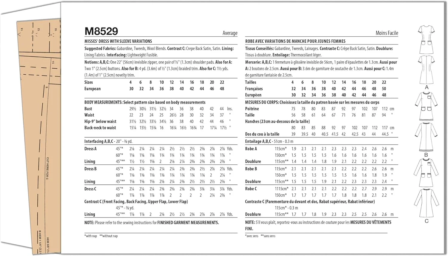 الگوی خیاطی لباس مجلسی زنانه مدل M8529D5 McCall's، طرح M8529، سایزهای 4-6-8-10-12 الگوی خیاطی لباس مجلسی زنانه مدل M8529D5 McCall's، طرح M8529، سایزهای 4-6-8-10-12