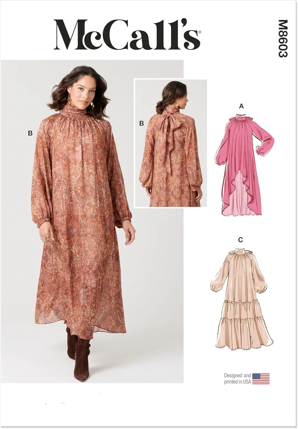 الگوی خیاطی لباس زنانه گشاد و کلوش McCall's M8603R5، کد طراحی M8603، سایزهای 14-16-18-20-22