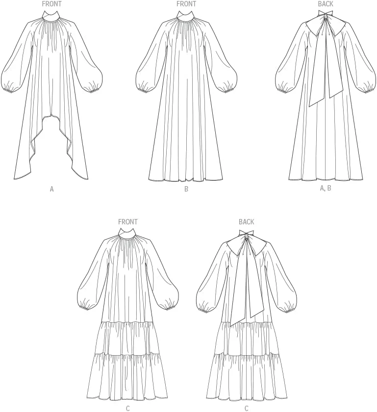 الگوی خیاطی لباس گشاد و کلوش زنانه مک کالز M8603D5، کد طراحی M8603، سایزهای 4-6-8-10-12