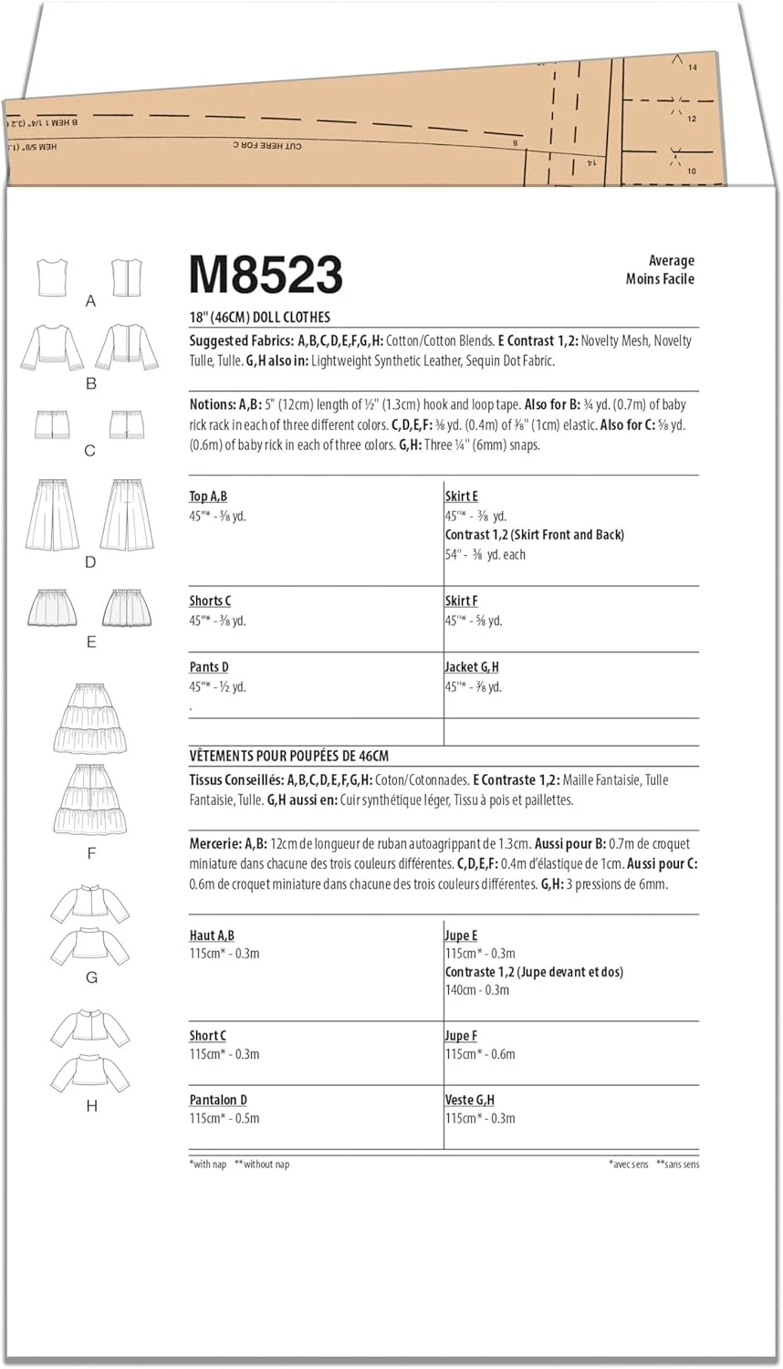 الگوی خیاطی لباس عروسک 18 اینچی McCall's M8523OS، کد طراحی M8523، سایز One Size الگوی خیاطی لباس عروسک 18 اینچی McCall's M8523OS، کد طراحی M8523، سایز One Size