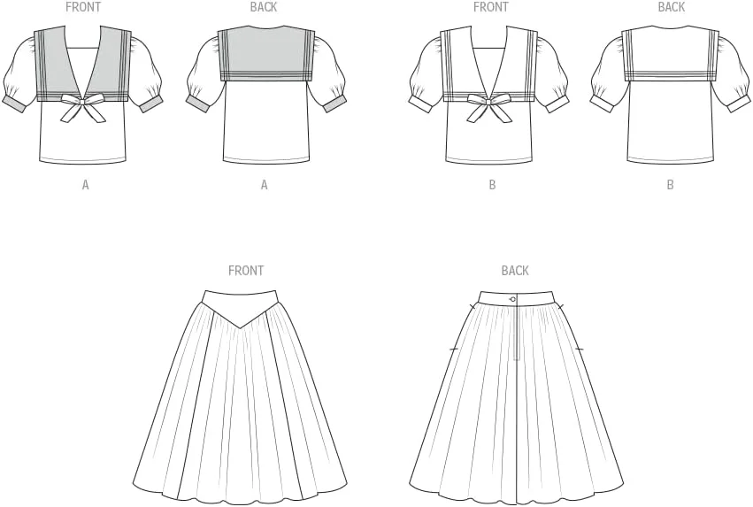 الگوی خیاطی تاپ و دامن دهه 1980 زنانه McCall's M8540H5 با طراحی لورا اشلی، کد طراحی M8540، سایزهای 6-8-10-12-14 الگوی خیاطی تاپ و دامن دهه 1980 زنانه McCall's M8540H5 با طراحی لورا اشلی، کد طراحی M8540، سایزهای 6-8-10-12-14