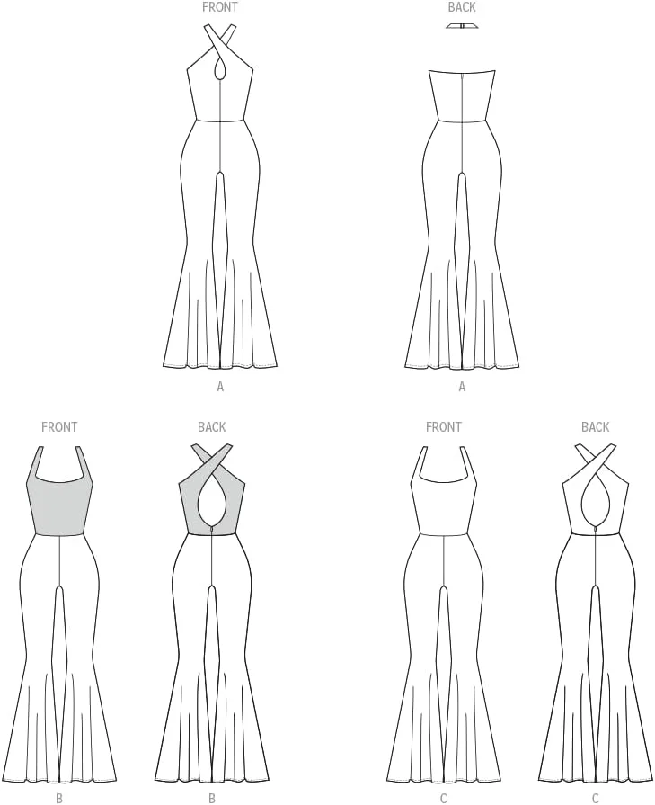 الگوی خیاطی جامپسوت زنانه پاچه گشاد McCall's M8534H5، کد طراحی M8534، سایزهای 6-8-10-12-14