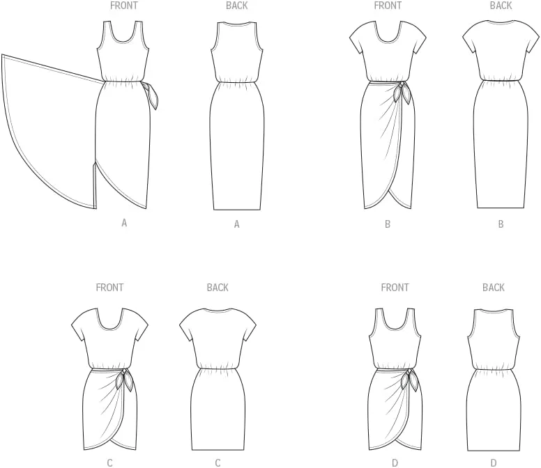 الگوی خیاطی لباس سارونگ زنانه McCall's M8501P5، طرح قدیمی دهه 1990، کد طراحی M8501، سایزهای 12-14-16-18-20 الگوی خیاطی لباس سارونگ زنانه McCall's M8501P5، طرح قدیمی دهه 1990، کد طراحی M8501، سایزهای 12-14-16-18-20