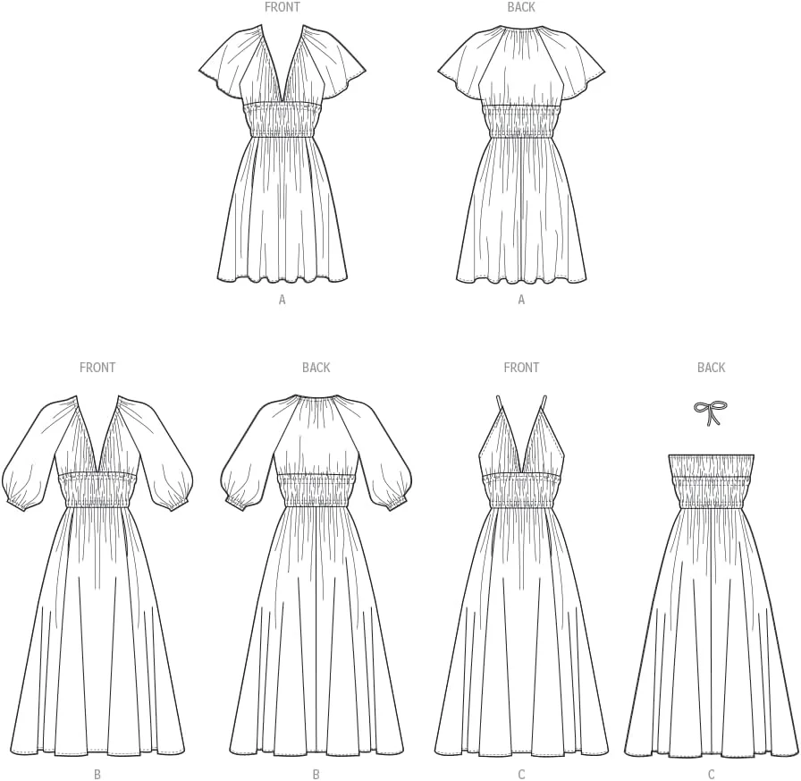 الگوی خیاطی آسان برای دوخت لباس زنانه و دخترانه مک کالز M8507BB، کد طراحی M8507، سایزهای 20W-22W-24W-26W-28W
