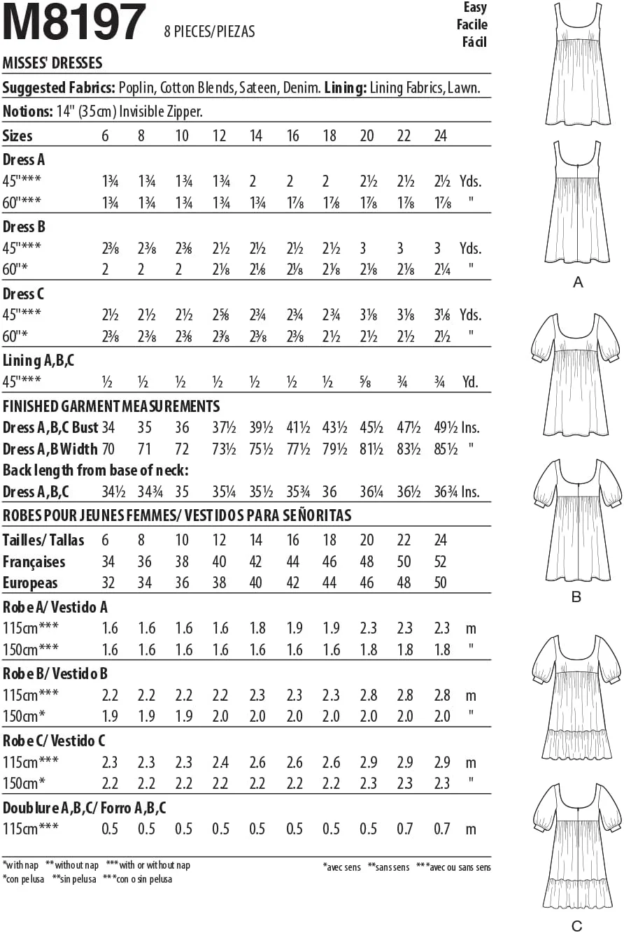الگوی خیاطی لباس زنانه مک کالز M8197F5، چند رنگ، F5 (16-18-20-22-24) الگوی خیاطی لباس زنانه مک کالز M8197F5، چند رنگ، F5 (16-18-20-22-24)