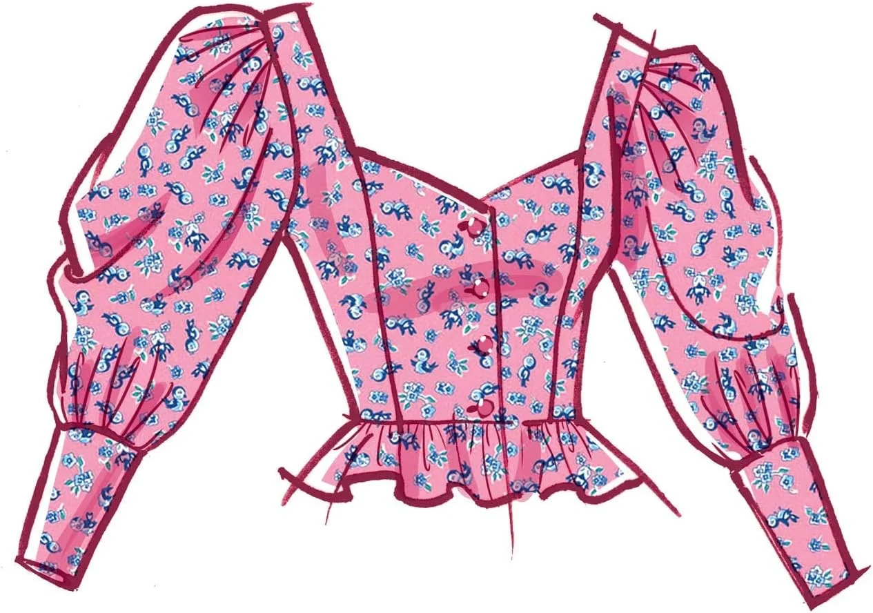 کیت الگوهای خیاطی تاپ دهقانی آستین پفی زنانه McCall's M8181F5، کد طراحی M8181، سایزهای 16-24