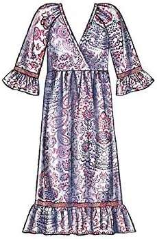 الگوی خیاطی لباس زنانه McCall's M7969ZZ، سایز 16-26، لباس پولیور گشاد و پلیسه دار، سفید