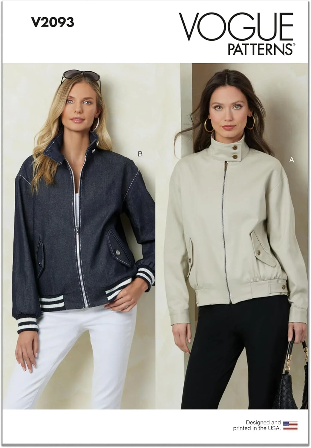 الگوی خیاطی ژاکت های گشاد زنانه McCall's، کد طراحی V2093، سایز 18-20-22-24-26، چند رنگ