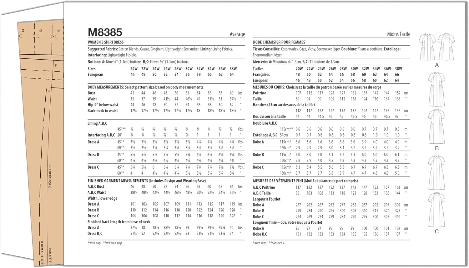 الگوی خیاطی لباس سایز بزرگ McCall's، چند رنگ 2