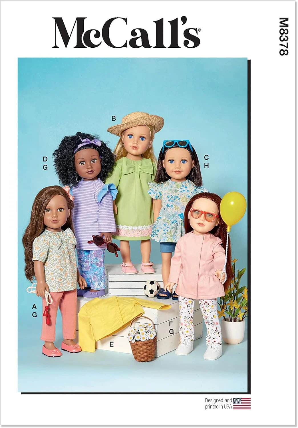 الگوی خیاطی لباس عروسک 18 اینچی McCall's، دو تکه چند رنگ