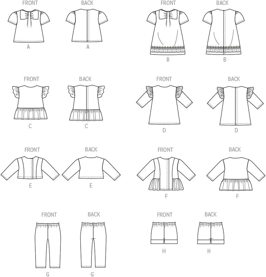 الگوی خیاطی لباس عروسک 18 اینچی McCall's، دو تکه چند رنگ