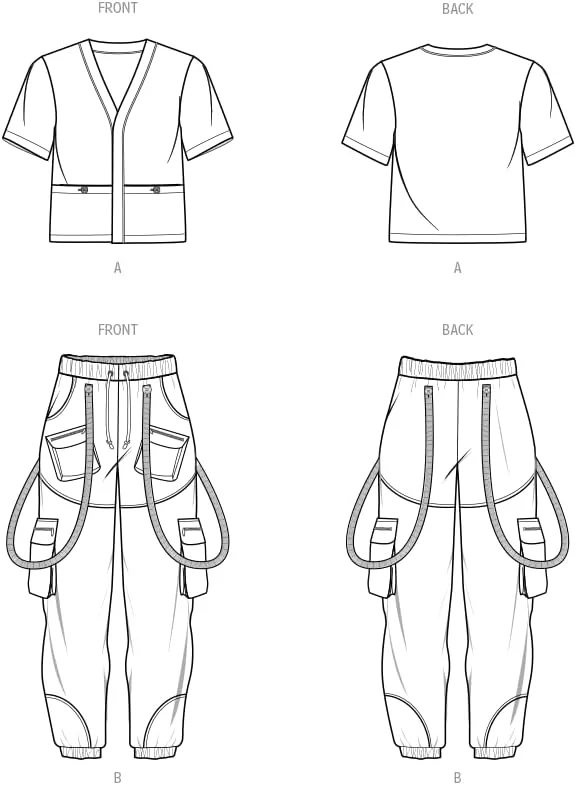 الگوی خیاطی لباس بزرگسالان یونی‌سکس مک کال، کد طراحی ME2047، چند رنگ، سایز 44-46-48-50-52 آمریکایی