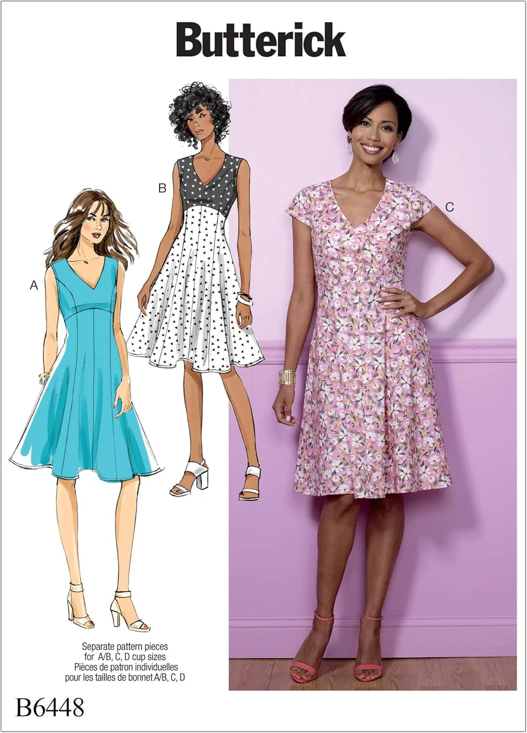 الگوهای خیاطی McCall's Butterick 6448 A5، لباس زنانه، سایزهای 6-14، کاغذی، چند رنگ، 17 x 0.5 x 22 سانتی متر