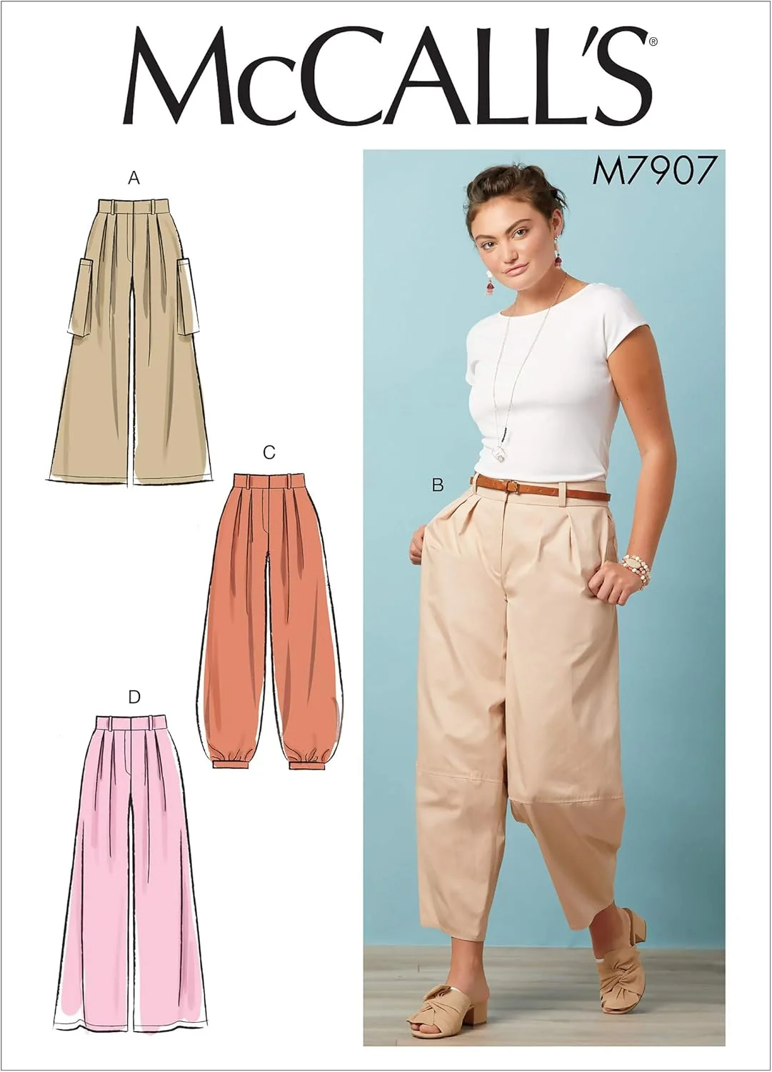 الگوی خیاطی مک کال برای شلوار کاپری گشاد زنانه، سایزهای 6-14