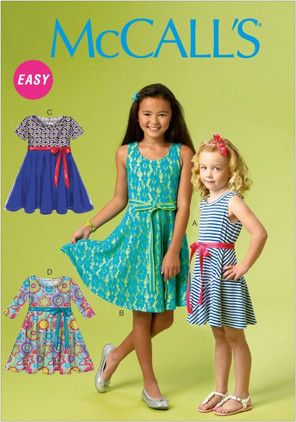 الگوهای خیاطی دخترانه شرکت مک کال مدل M6915 CHJ، چند رنگ