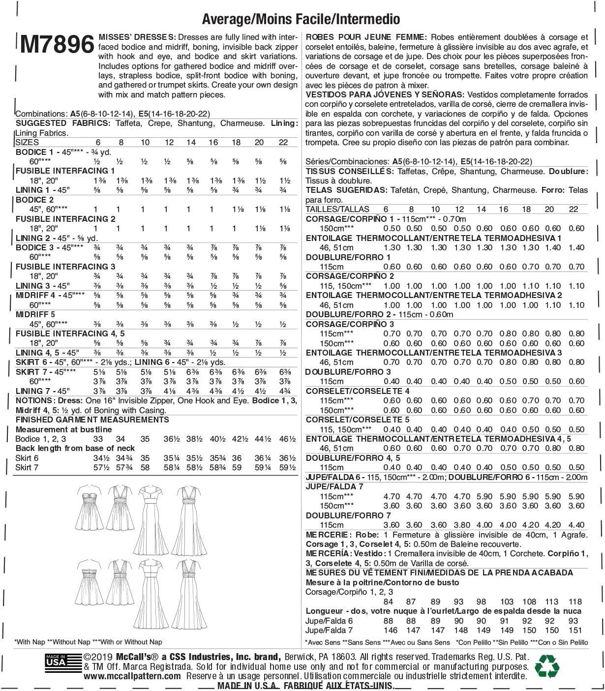 الگوی خیاطی مک کال برای لباس شب و کوکتل زنانه، سایزهای 6-14
