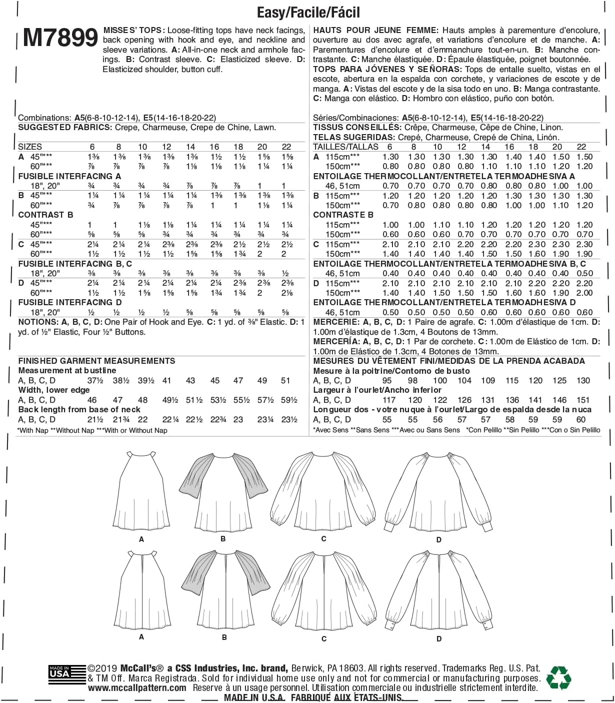 الگوی خیاطی مک کال برای تاپ رکابی و بلوز زنانه گشاد، سایزهای 14-22 الگوی خیاطی مک کال برای تاپ رکابی و بلوز زنانه گشاد، سایزهای 14-22
