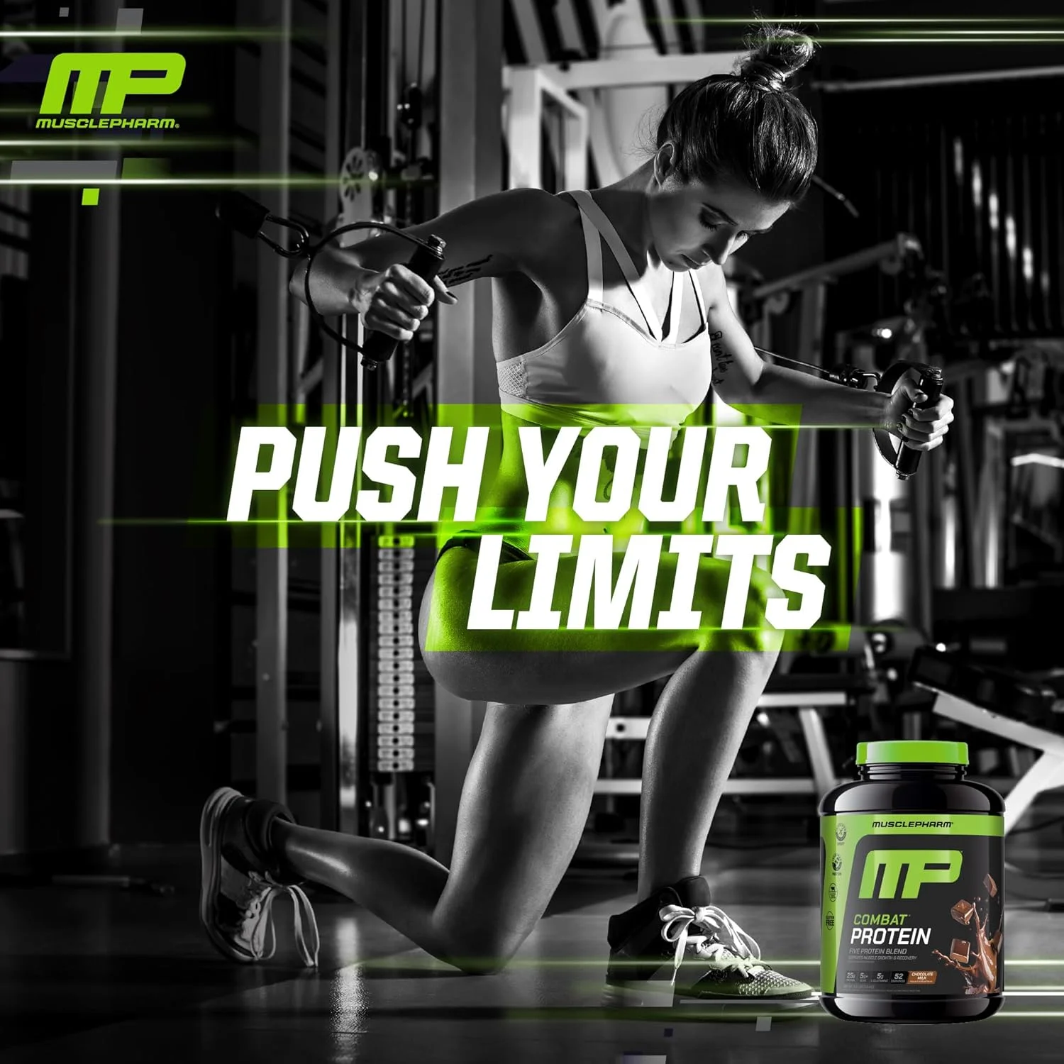 پودر پروتئین کامبت MusclePharm، مخلوط 5 پروتئینی، شیر شکلاتی، 4.1 پوند، 52 سروینگ پودر پروتئین کامبت MusclePharm، مخلوط 5 پروتئینی، شیر شکلاتی، 4.1 پوند، 52 سروینگ
