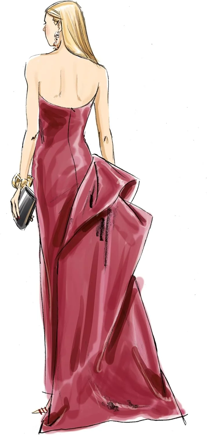 الگوی خیاطی لباس مجلسی بدون بند زنانه Vogue V2131H5، کد طراحی V2131، سایزهای 6-8-10-12-14