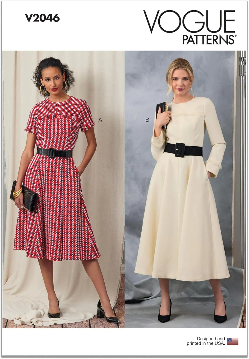 الگوی خیاطی لباس زنانه مدل Vogue V2046R5، طرح V2046، سایزهای 14-16-18-20-22