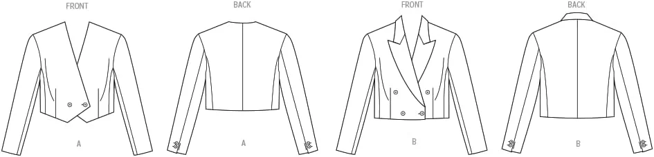 الگوی خیاطی کت کوتاه گشاد زنانه Vogue V2053R5، کد طراحی V2053، سایزهای 14-16-18-20-22