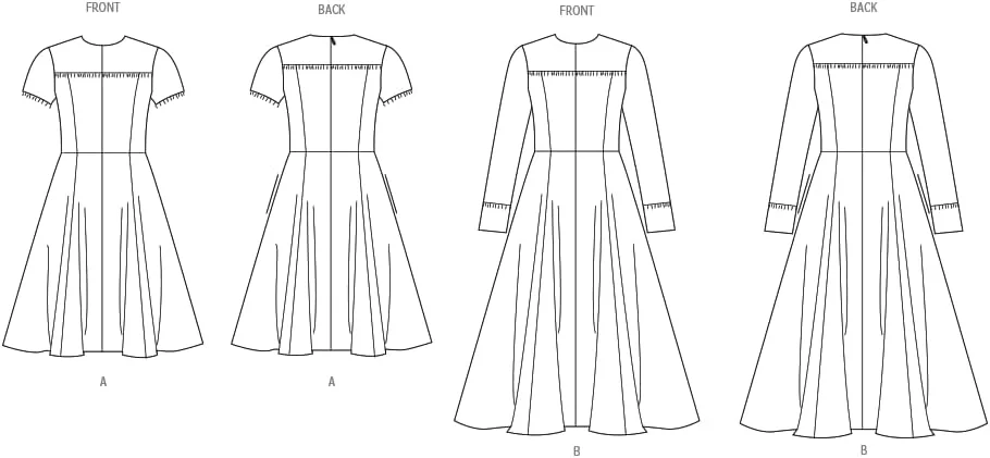 الگوی خیاطی لباس زنانه مدل Vogue V2046R5، طرح V2046، سایزهای 14-16-18-20-22