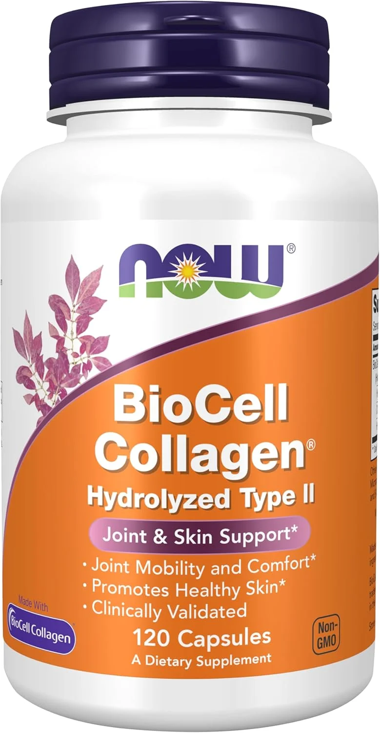 NOW Supplements، BioCell Collagen® هیدرولیز شده نوع II، از نظر بالینی تایید شده، 120 کپسول گیاهی