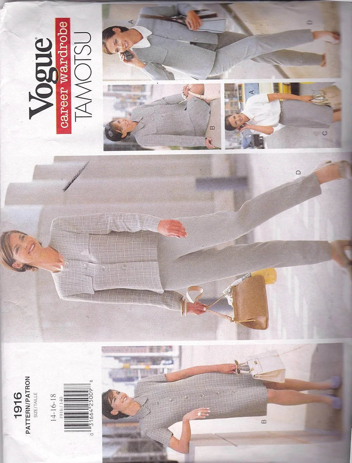 الگوی خیاطی Vogue 1916 کمد لباس کار Tamotsu سایز 14-18 زنانه
