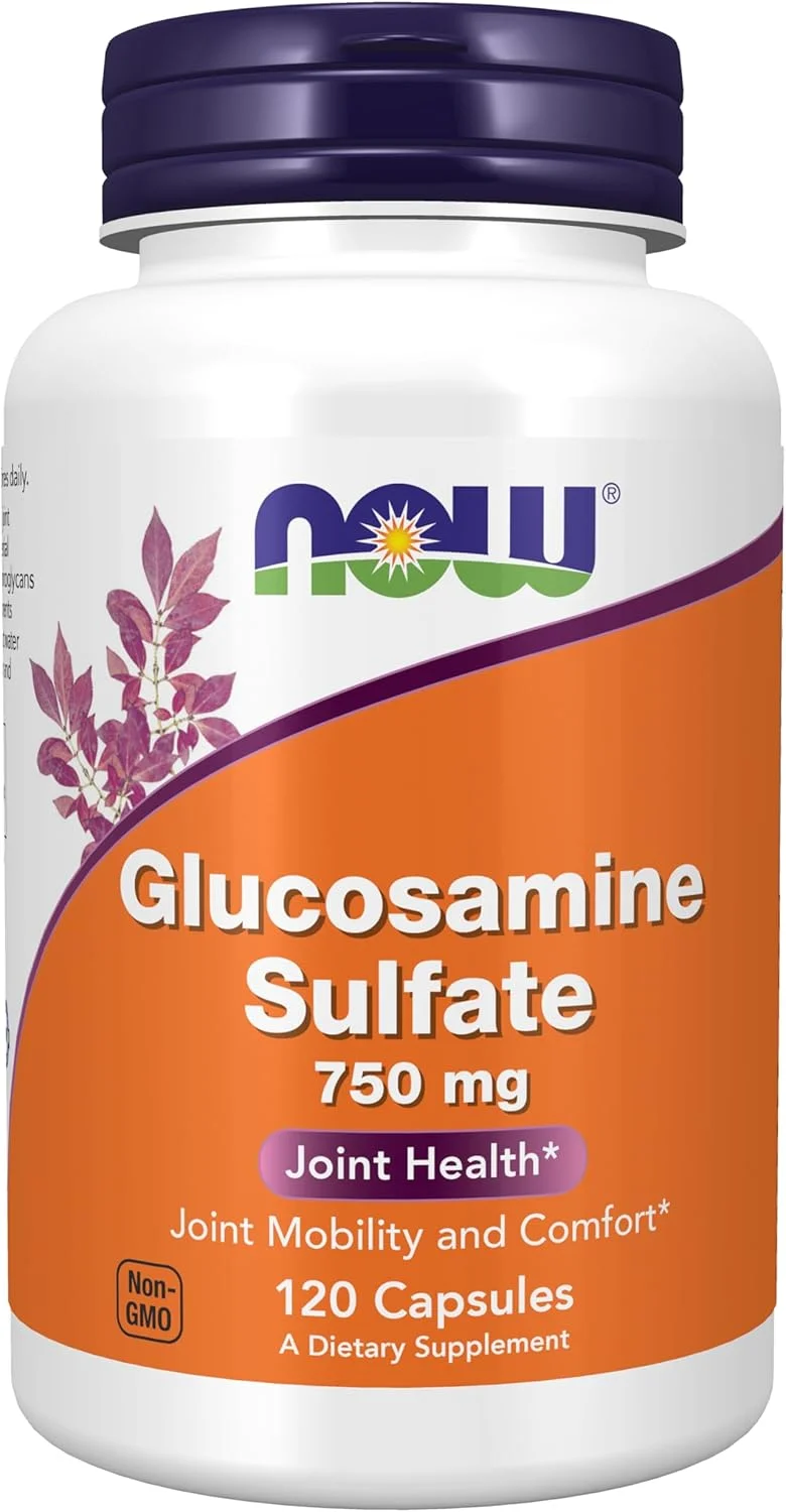 NOW Supplements، گلوکزامین سولفات 750 میلی گرم، دارای گواهینامه مکمل غذایی UL، 120 کپسول گیاهی