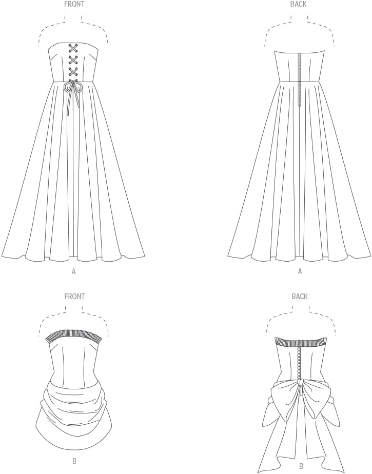 الگوهای خیاطی Vogue، لباس و نیم‌تنه زنانه با زیردامنی، طرح V1931، سایزهای 8-10-12-14-16