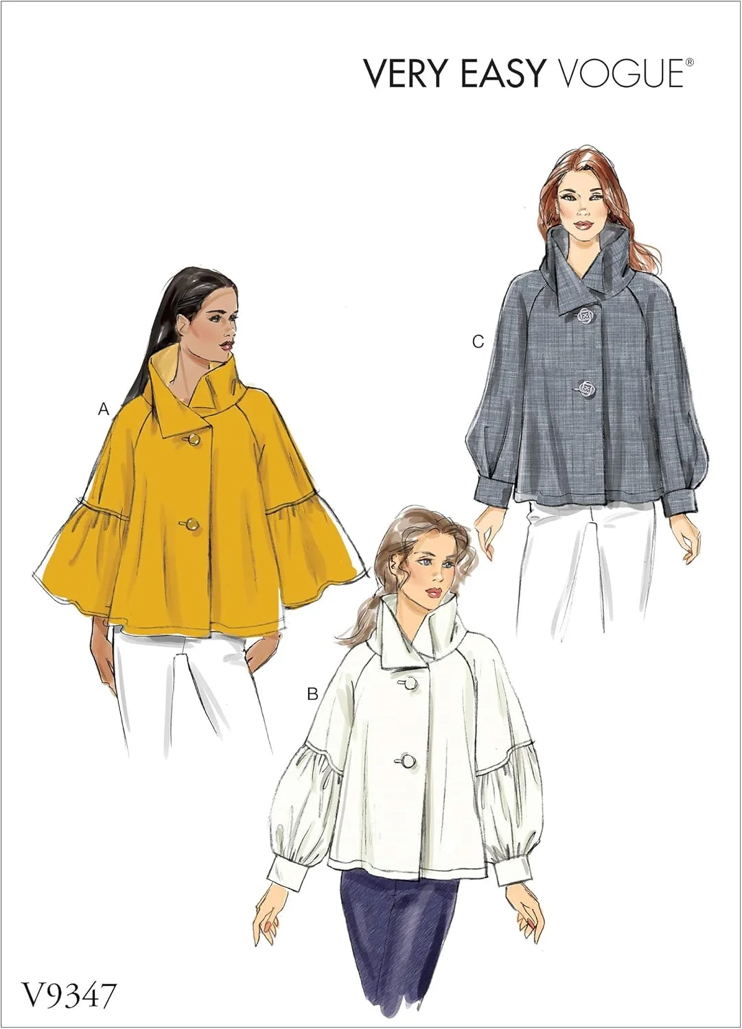 الگوهای Vogue V9347Y تاپ سوینگ بسیار آسان زنانه سایزهای 4-14