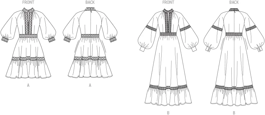 الگوهای Vogue V2004Y5 لباس زنانه در دو قد Y5 (18-20-22-24-26)