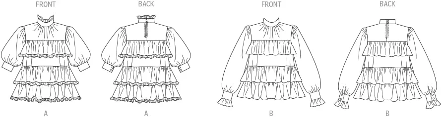 الگوهای Vogue V2011Y5 تاپ زنانه با مدل های مختلف آستین Y5 (18-20-22-24-26)