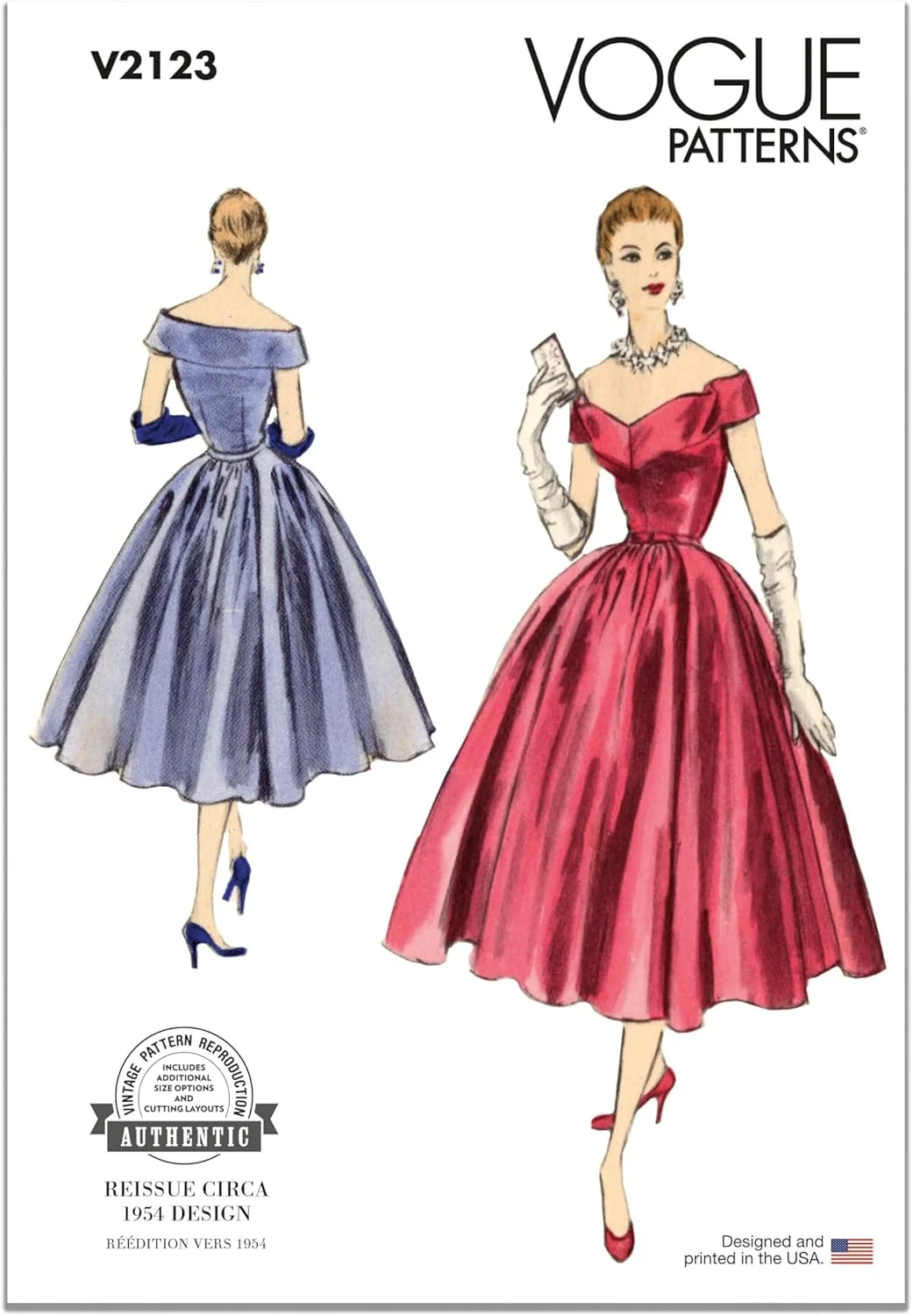 الگوهای خیاطی Vogue V2123B5 لباس شب زنانه B5 (8-10-12-14-16)