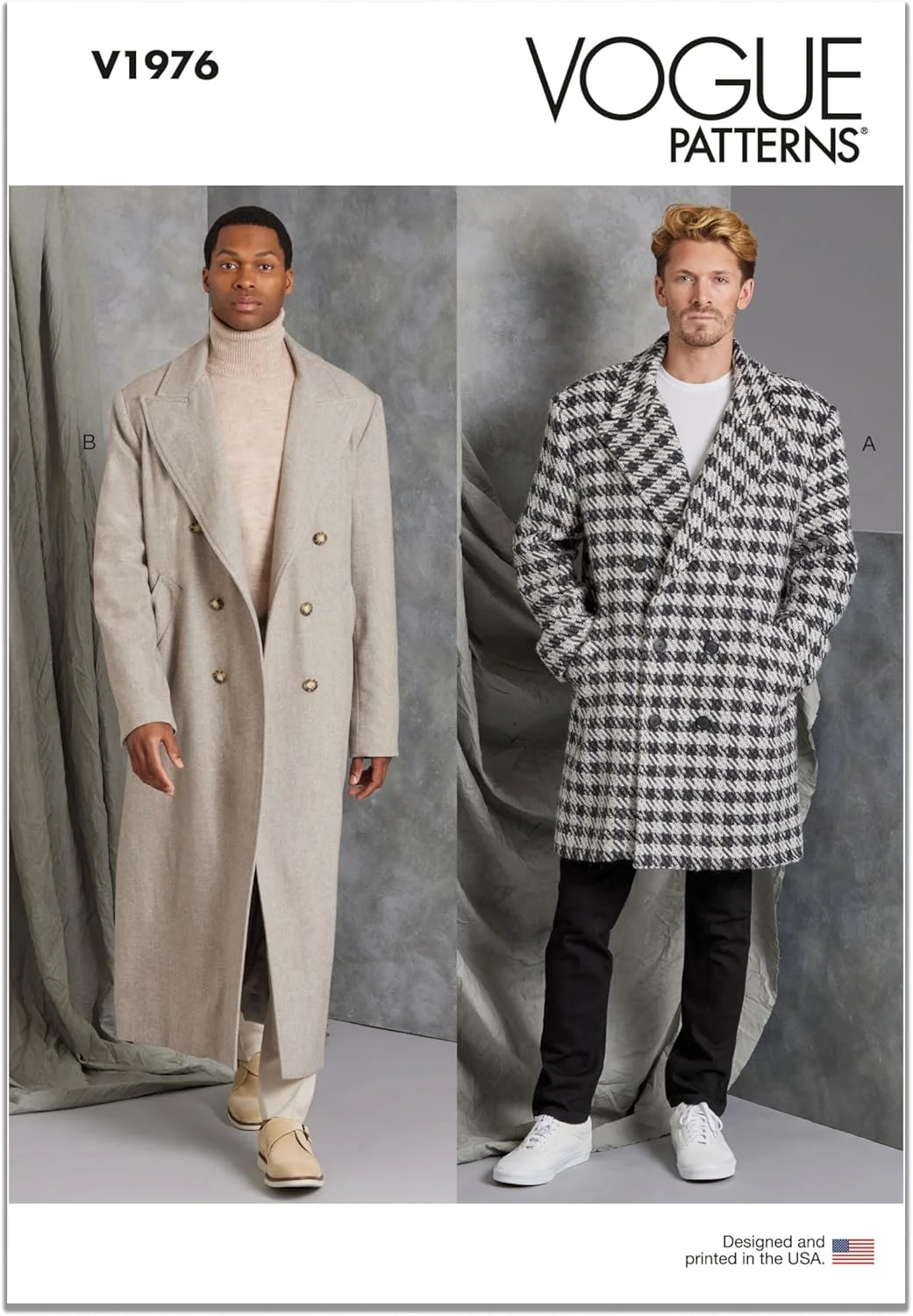 الگوهای Vogue V1976AA کت مردانه در دو قد AA (34-36-38-40-42)