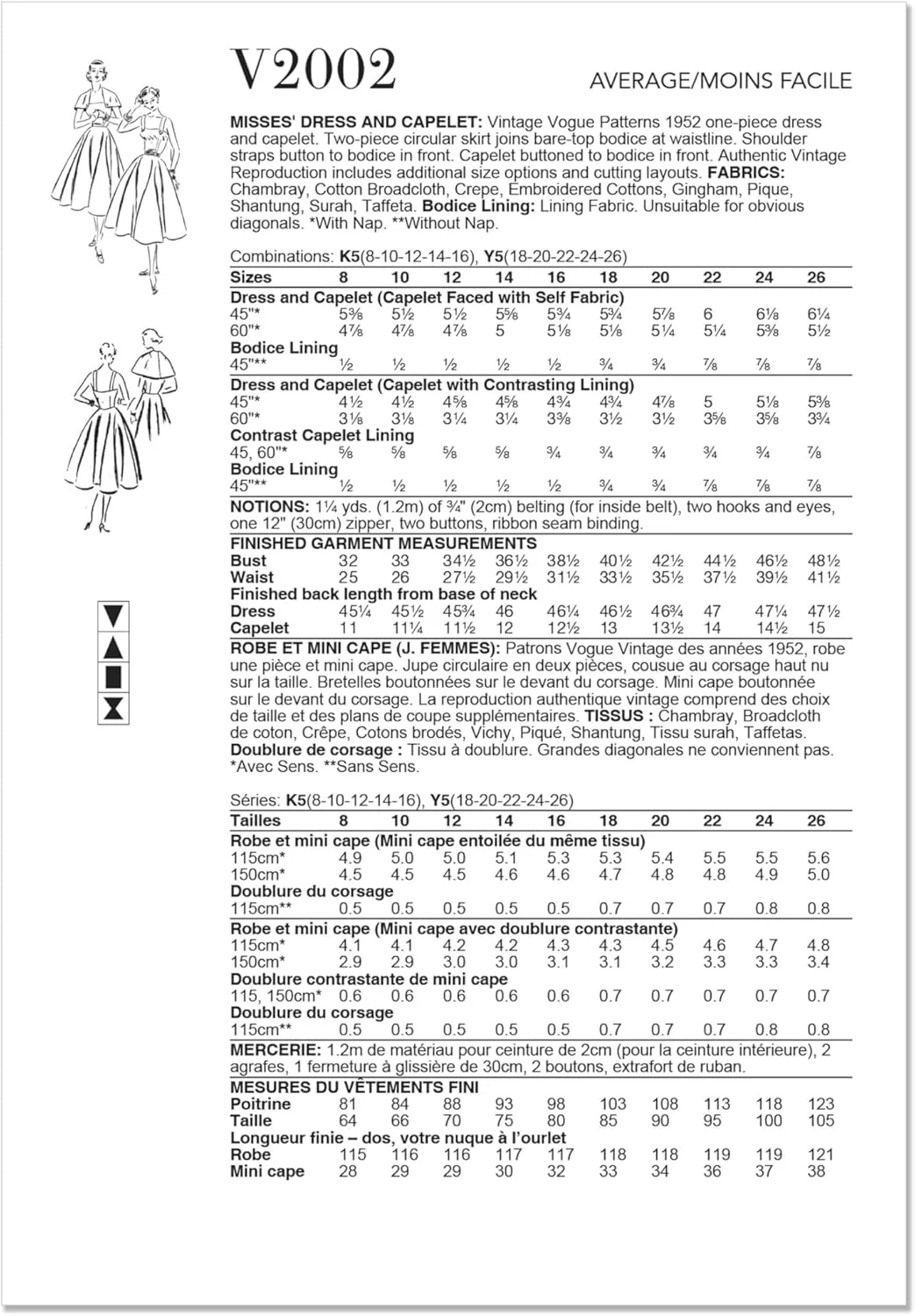 الگوهای Vogue V2002K5 لباس و شنل زنانه K5 (8-10-12-14-16) الگوهای Vogue V2002K5 لباس و شنل زنانه K5 (8-10-12-14-16)