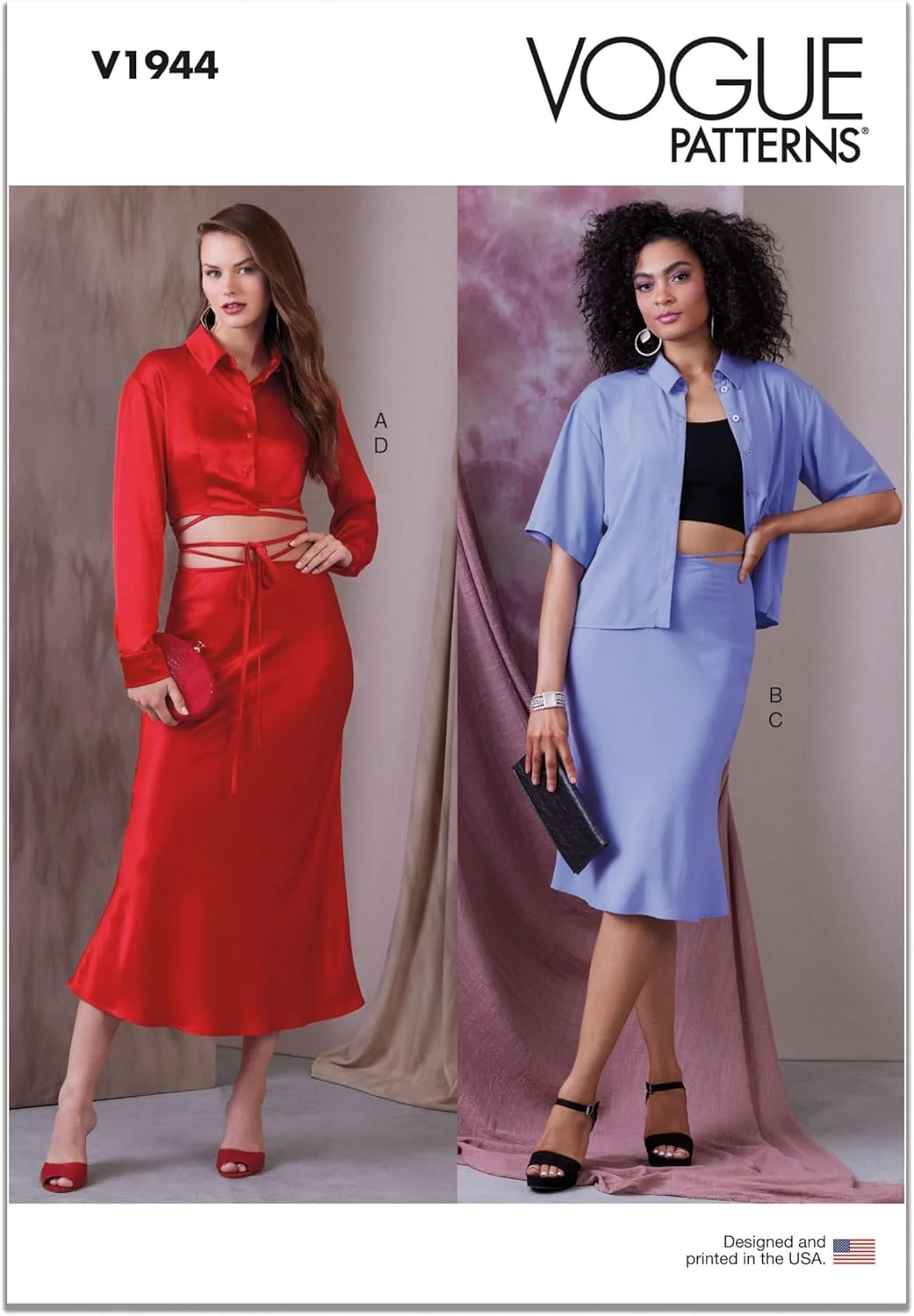 الگوهای Vogue V1944AX5 تاپ و دامن زنانه AX5(4-6-8-10-12)