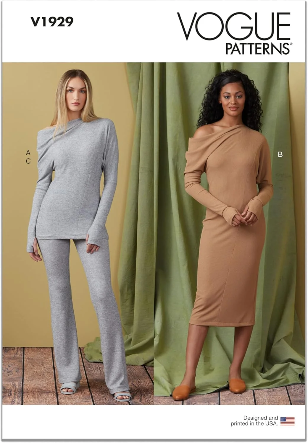 الگوهای Vogue V1929Y5 تاپ، پیراهن و شلوار زنانه Y5 (18-20-22-24-26)