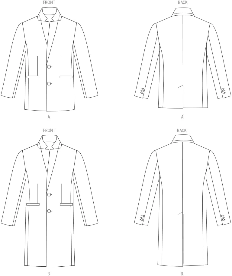 الگوهای Vogue V1930MUU کت مردانه MUU (34-36-38-40)