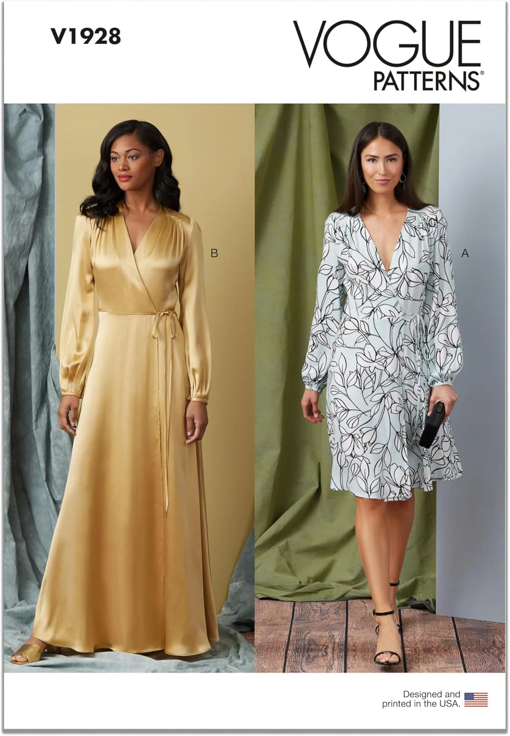 الگوهای Vogue V1928F5 لباس خواب زنانه در دو قد F5 (16-18-20-22-24)