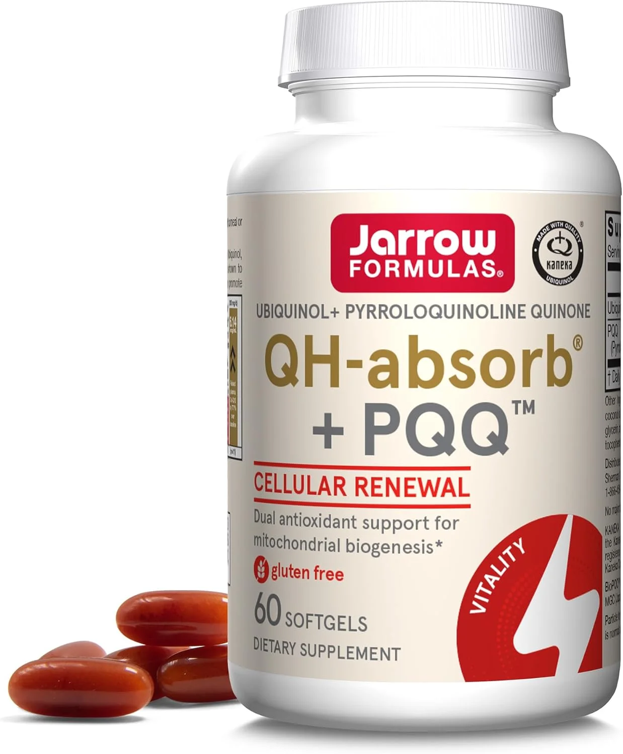 مکمل غذایی Jarrow Formulas QH-Absorb + PQQ - پشتیبانی از بیوژنز میتوکندری، تولید انرژی و سلامت قلب و عروق - بدون گلوتن - تا 60 سروینگ (سافت ژل) (بسته بندی ممکن است متفاوت باشد)