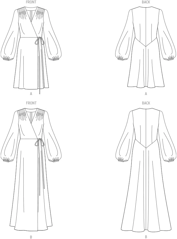 الگوهای Vogue V1928F5 لباس خواب زنانه در دو قد F5 (16-18-20-22-24)