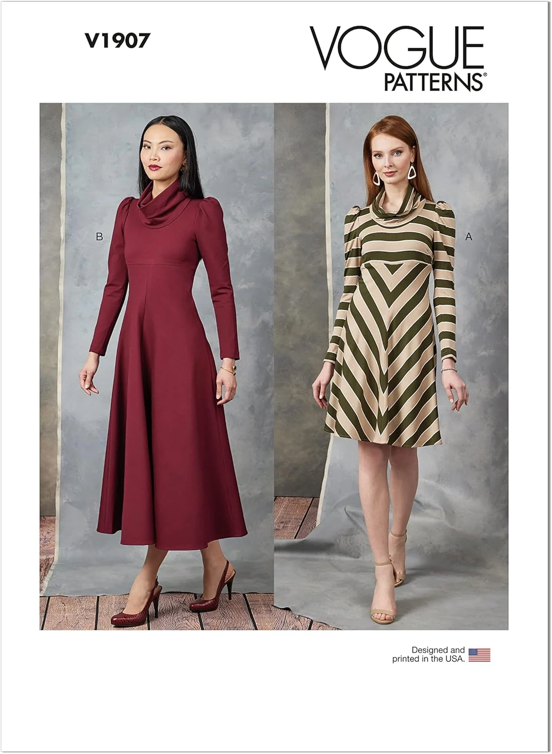 الگوهای Vogue V1907Y5 لباس زنانه Y5 (18-20-22-24-26)