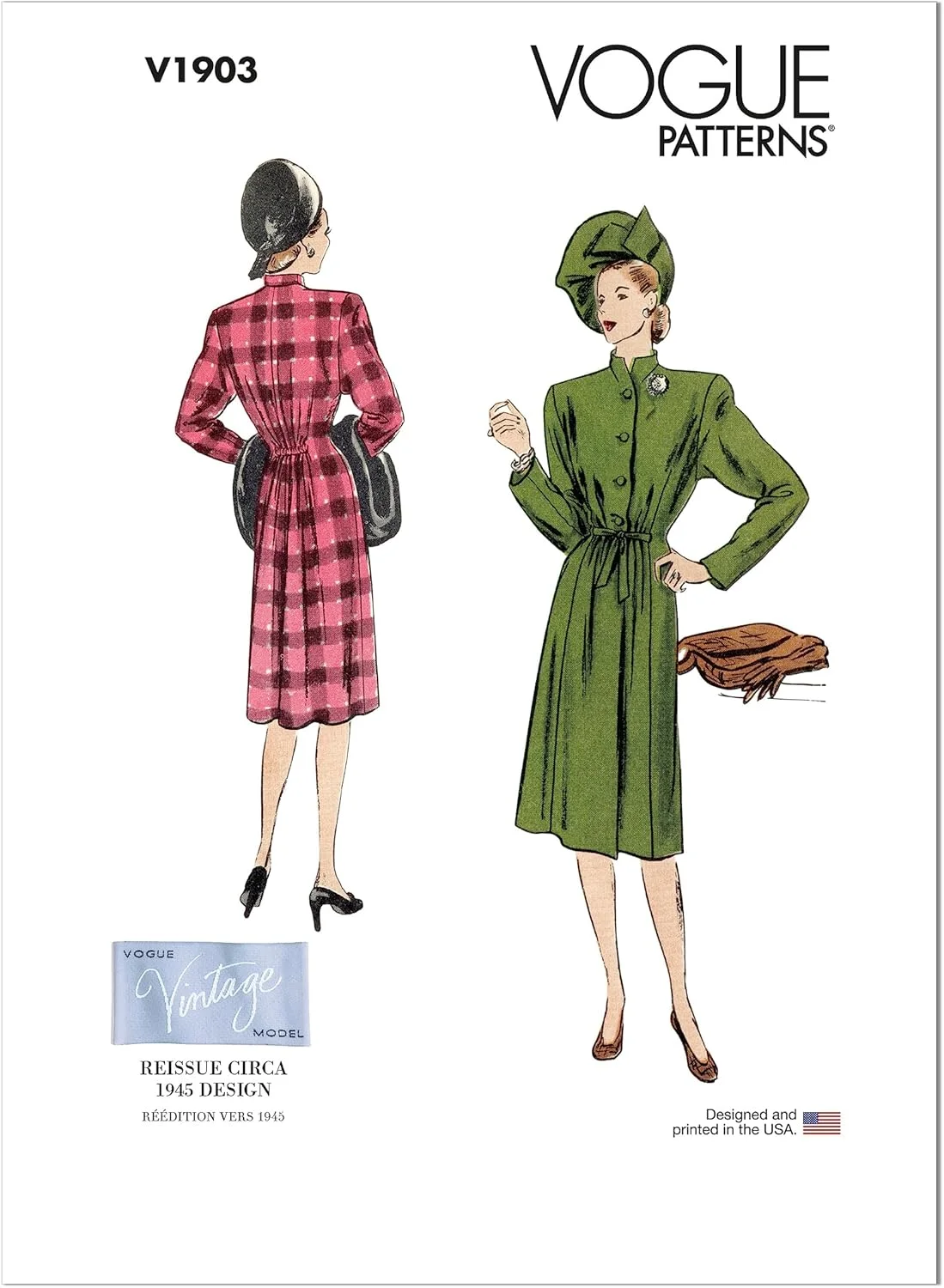 الگوهای Vogue V1903B5 ژاکت زنانه B5 (8-10-12-14-16)