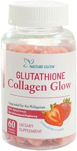 مکمل غذایی گلوتاتیون کلاژن Nature Glow با طعم توت فرنگی، 60 عدد