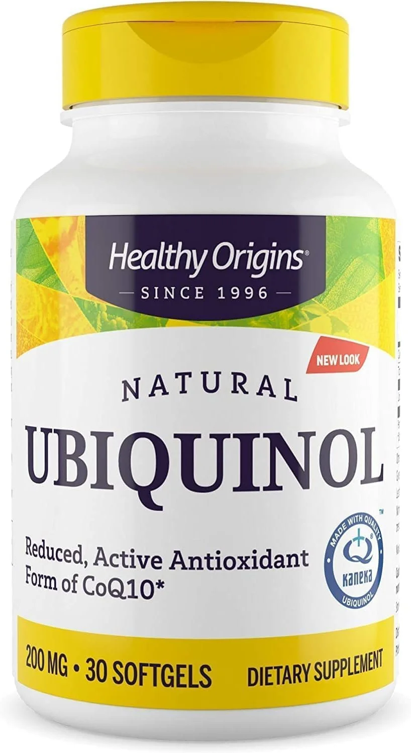 Healthy Origins Ubiquinol 200 mg - فرم فعال CoQ10 - مکمل های Ubiquinol Kaneka برای سلامت قلب و پشتیبانی آنتی اکسیدانی - مکمل بدون گلوتن و غیر GMO - 30 سافت ژل