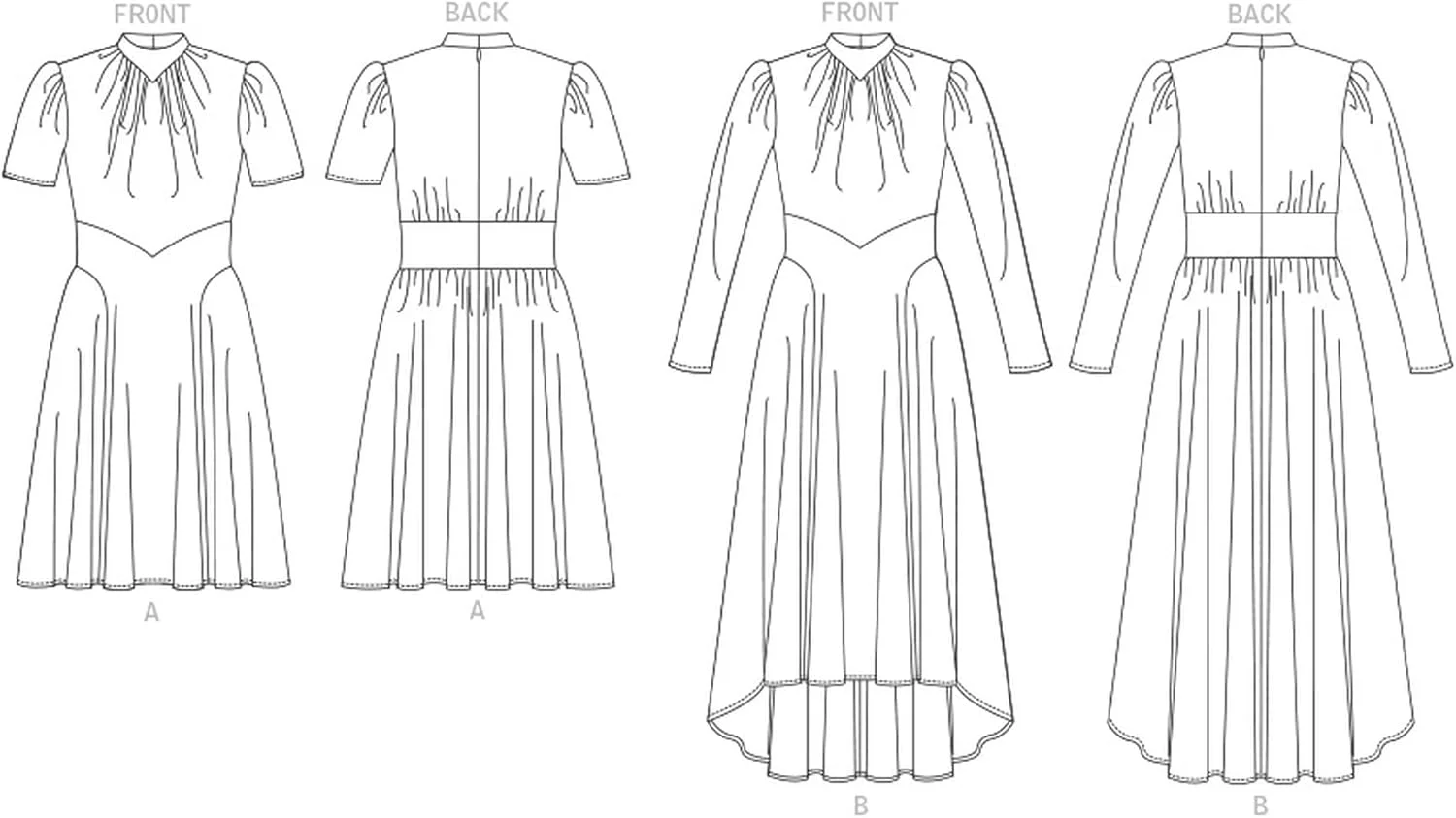 الگوهای Vogue V1862B5 لباس زنانه B5 (8-10-12-14-16)