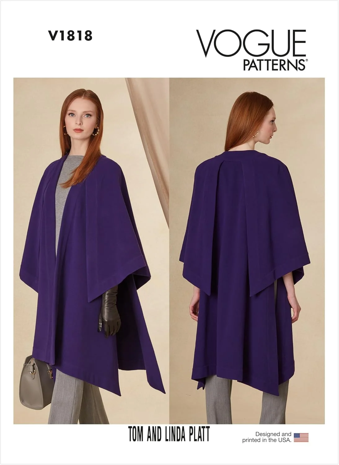 الگوهای Vogue V1818A ژاکت زنانه A (XS-S-M-L-XL-XXL)، کاغذی